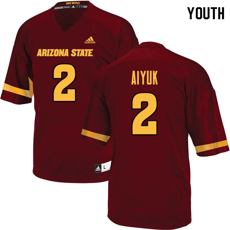 Youth #2 Brandon Aiyuk Arizona State Sun Devils College Football Jerseys Sale-Maroon